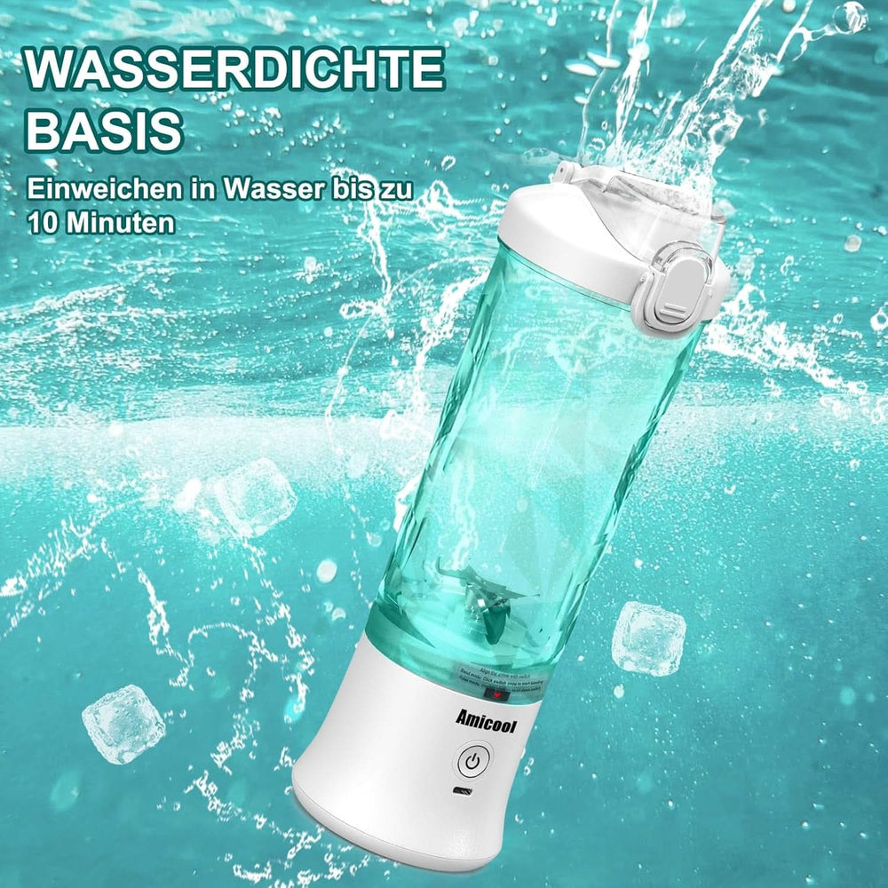 Batidora Smoothie Maker to Go, Mini Standmixer Tragbar Mit 6-Klingen Edelstahl, Enstafter Mit Reisedeckel, Batidora Portátil USB Elektrisch Botella 600Ml, Batidora Shaker Slushy Maker Wasserdichter Bucatarie Naty Shop