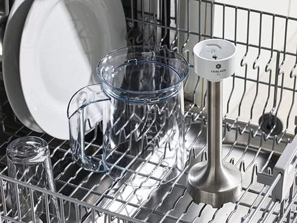 Kenwood Stabmixer HBM40.302WH, Triblade System Mit 3 Klingen, 1 Geschwindigkeit + Turbo, Metallstab 20 Cm, Inklusive Schneebesen, Messbecher, Zerkleinerer 0,5 L, 850 W, Weiß Mama si Copilul Naty Shop