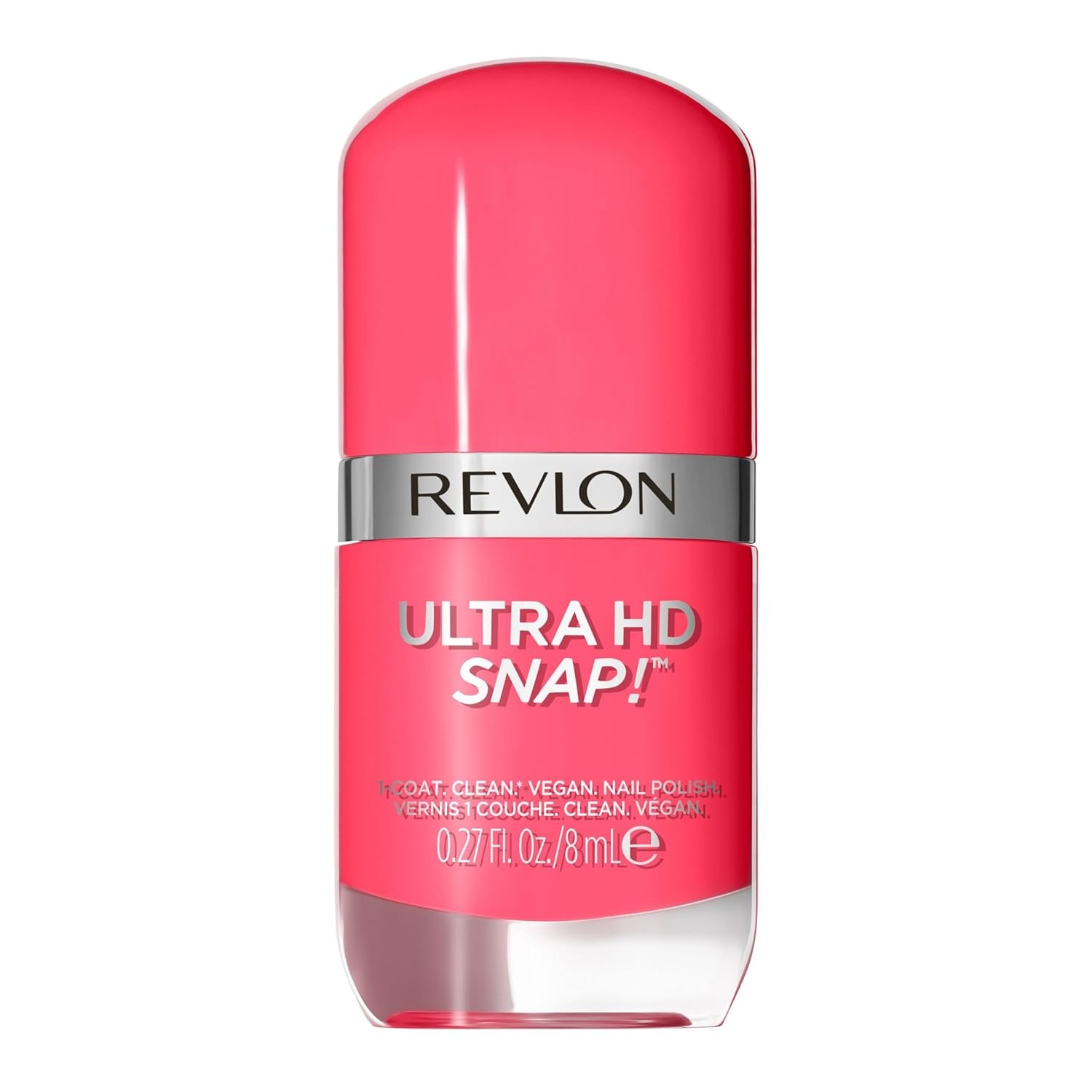 Revlon Ultra HD Snap Esmalte de uñas Fórmula vegana de larga duración Secado rápido Una capa Color de cobertura total (8 ml) Hot Stuff (007) Unisex