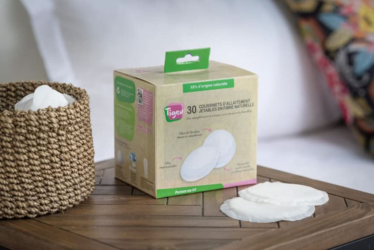 Almohadillas de lactancia desechables | 94% materias primas de origen natural | Con bolsa de algodón orgánico | 28 tampones Accesorios Alimentación y Lactancia Tienda Bebe Naty