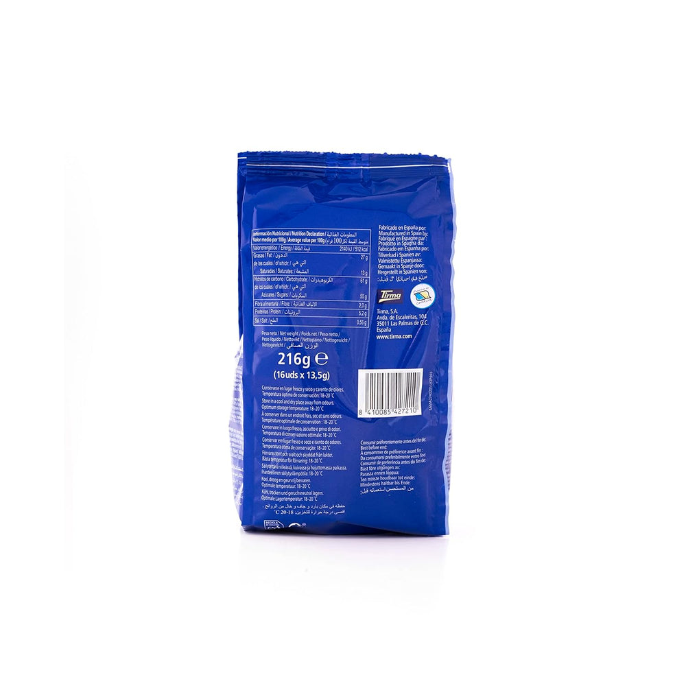 Mini Obleas de Chocolate Blanco Tirma | (16 unidades x 13,5g), 216g | Relleno de crema delicado | Sin OGM | Apto para vegetarianos | Empaquetado individualmente | merienda empacada