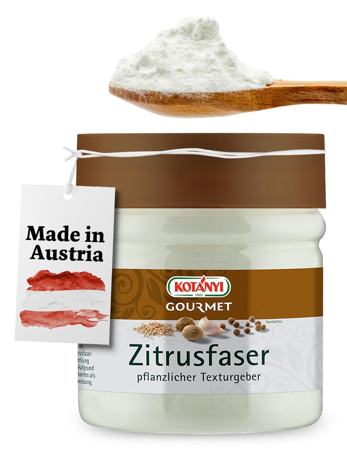 Kotanyi Gourmet Zitrusfaser | pflanzlicher Texturgeber, Alternative zu Mehl und Stärke, ca. 120g, 400ml