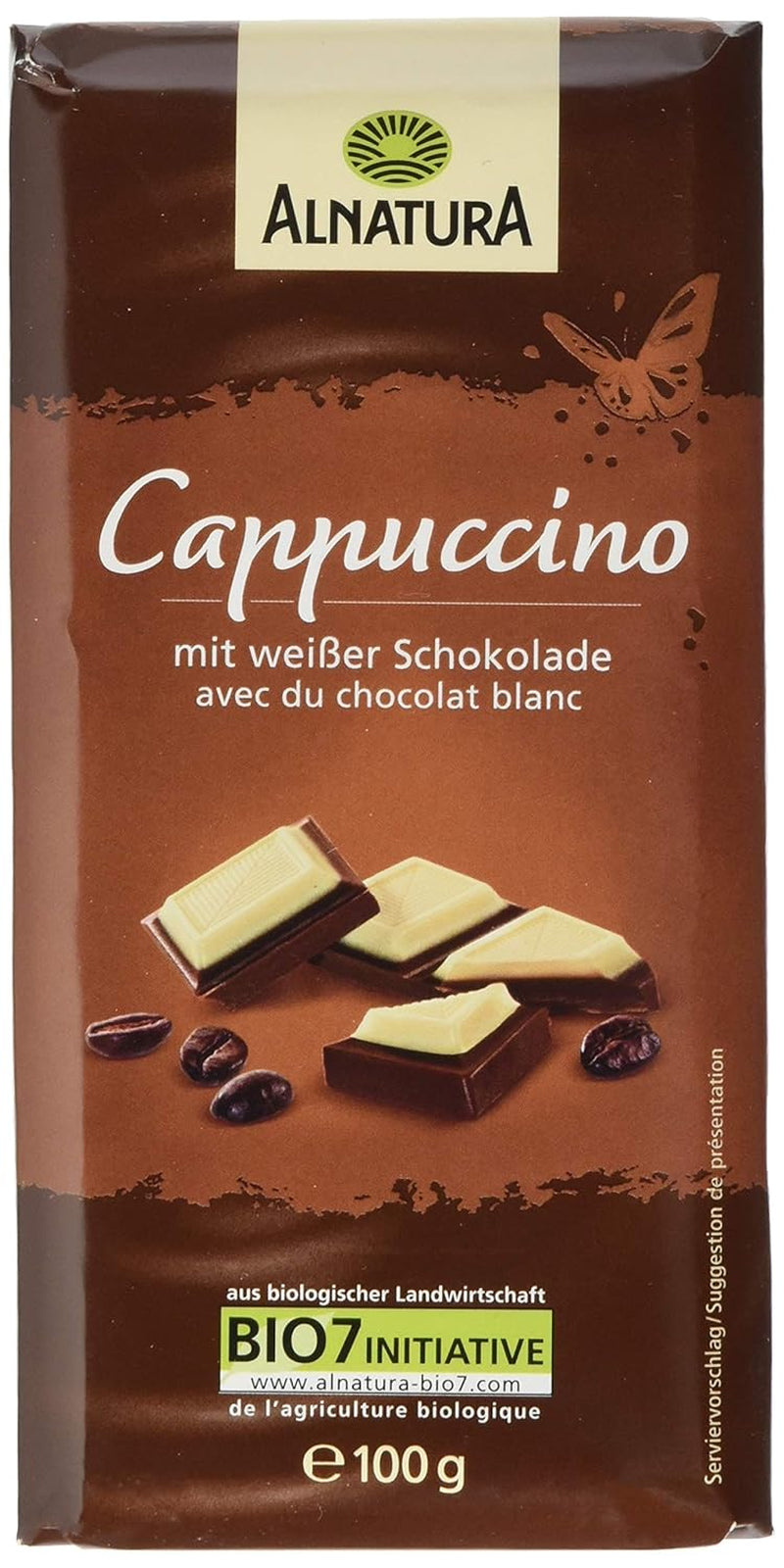 Chocolate orgánico relleno de capuchino, 100g