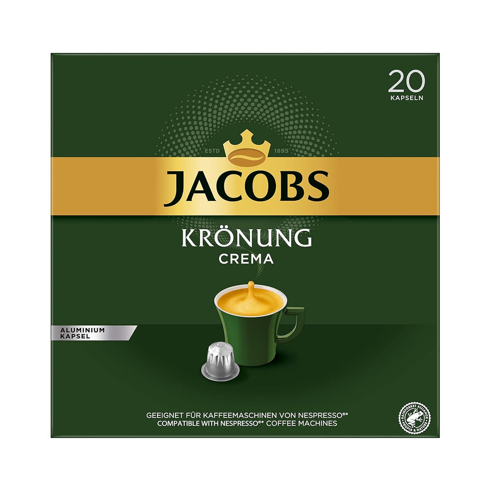 Kaffeekapseln Lungo Intenso, Intensität 8 von 12, 10 x 20 Getränke & Kaffeekapseln Krönung Crema, 200 Nespresso kompatible Kapseln, 10er Pack, 10 x 20 Getränke, 1040 g