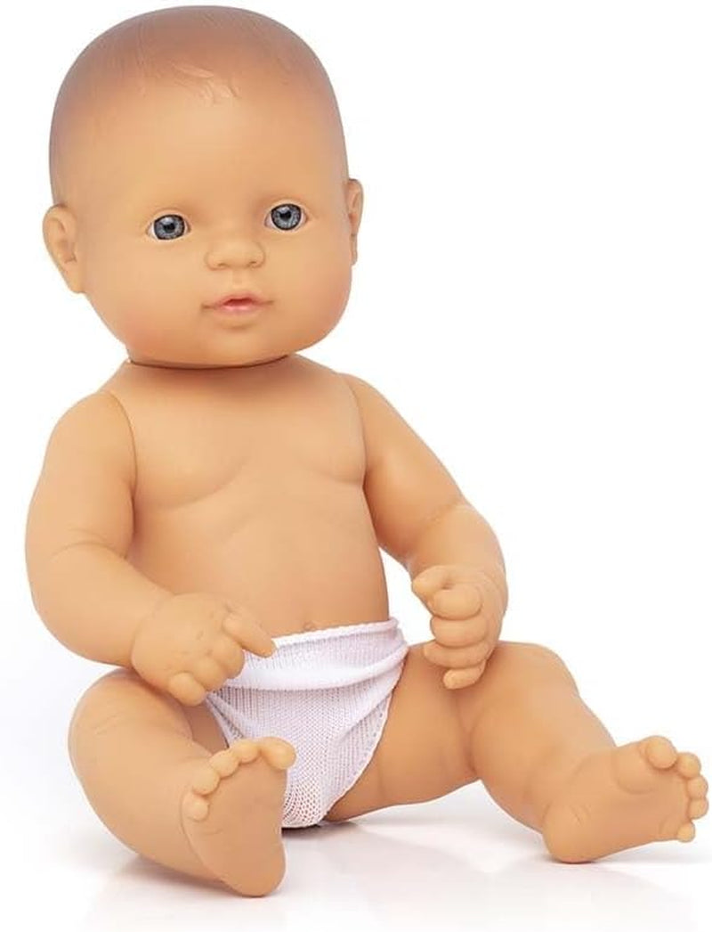 Miniland 31037 - Bebé Sudamericano Junge Tüte - sin ropa interior, 32 cm