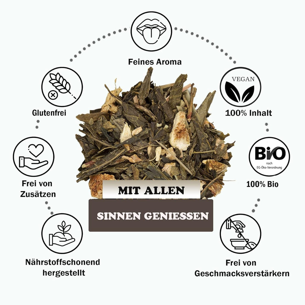 YC Yang Chai Sencha Ceai verde BIO 250G - Ceai japonez vrac cu aromă de bergamotă - Ceai verde japonez original „Sencha Dynasty” din culturi ecologice controlate