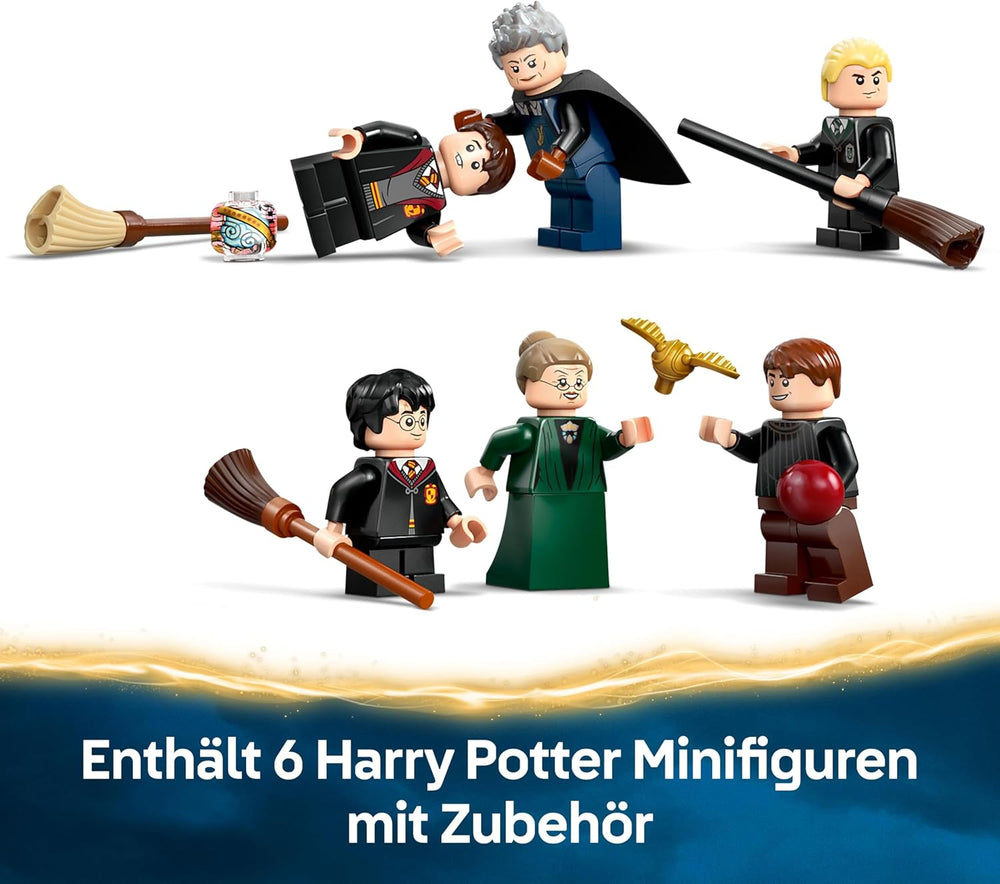 LEGO Harry Potter Schloss Hogwarts: Flugstunden, Abenteuer-Spielset mit 6 Minifiguren zum Sammeln, inkl. Draco Malfoy y la profesora McGonagall, Rollenspiel Set für Jungen und Mädchen ab 9 Jahren 76447