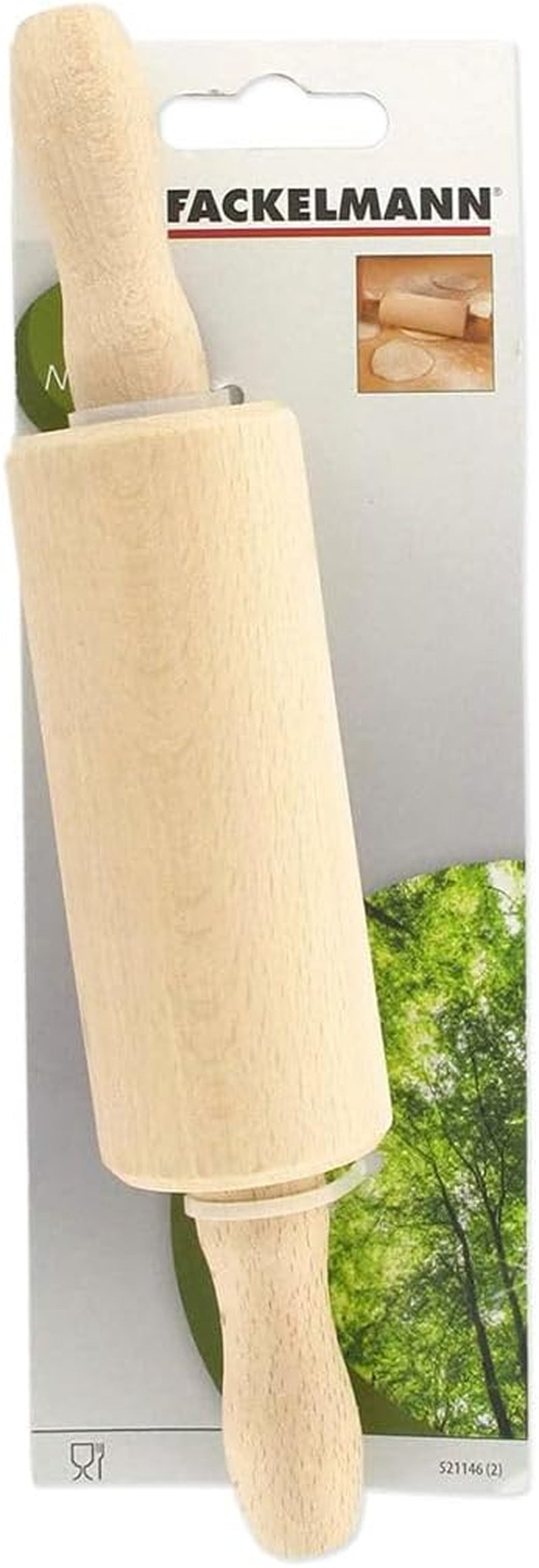 Fackelmann 521146 Nudelholz klein Holz Nudelholz Holz 23,5 x 4,5 cm marrón