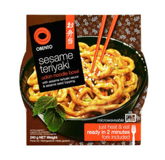 Tazón de sésamo teriyaki udon, comida preparada para microondas, 240 g