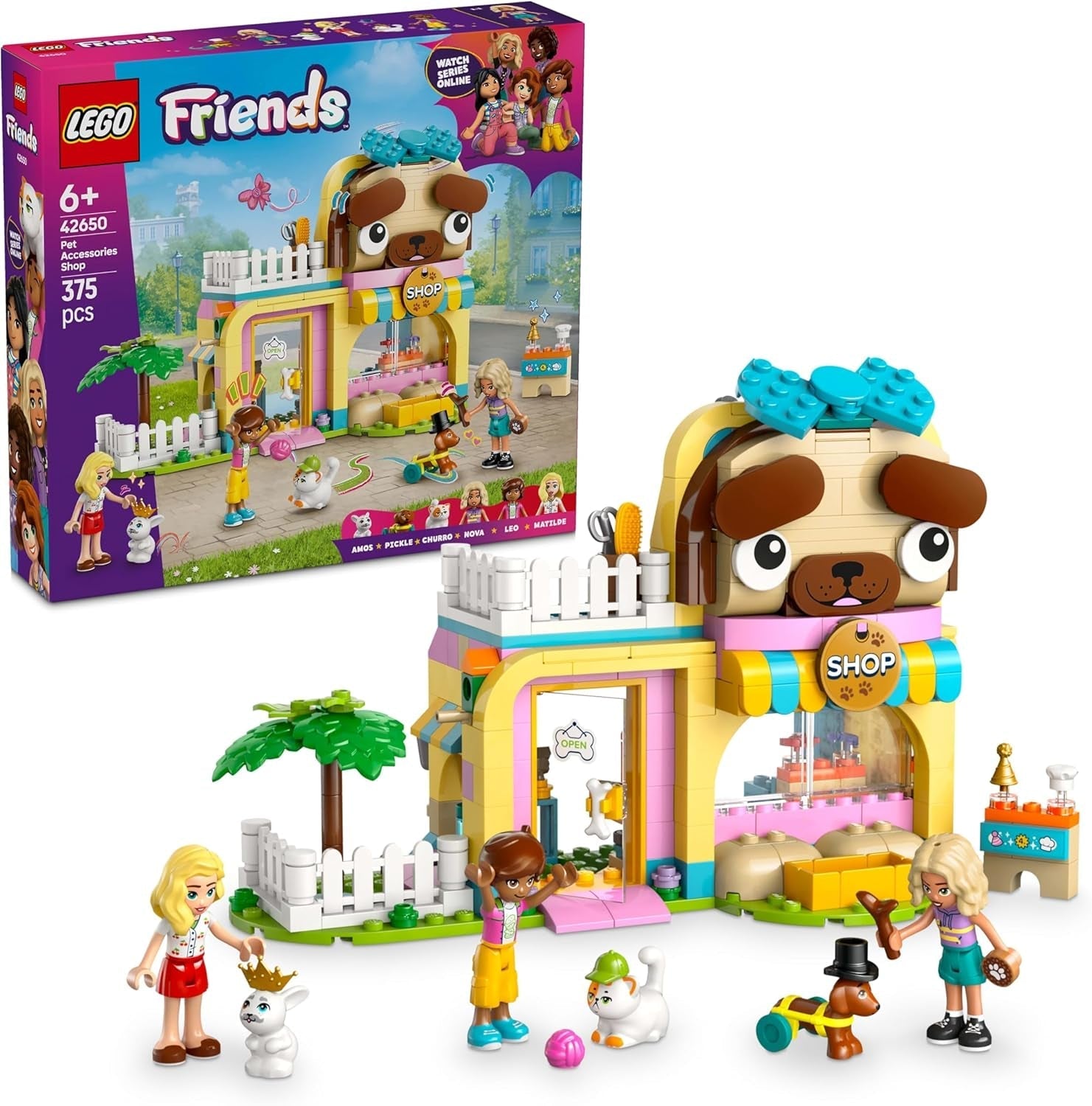 LEGO Friends Animal Accessories Store Juego de simulación Juguete educativo para niñas de 6 años 3 minifiguras y 3 figuras de animales Gato Perro Conejito Idea de regalo para niños 42650 Juegos de construcción Besuche den LEGO-Store Default Title
