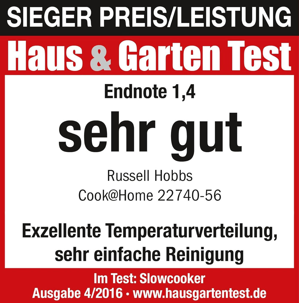 Russell Hobbs Olla de Cocción Lenta, 3,5 Litros Antiadherente, Acero Inoxidable, 3 Ajustes de Temperatura y Función Mantener Caliente, Olla de Cocción Lenta 160W Naty Shop