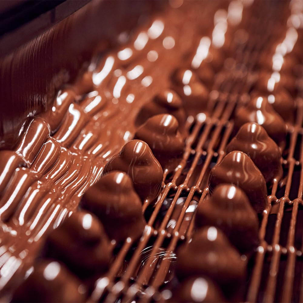 Bombones con relleno de chocolate con leche y avellanas, caja de 200g