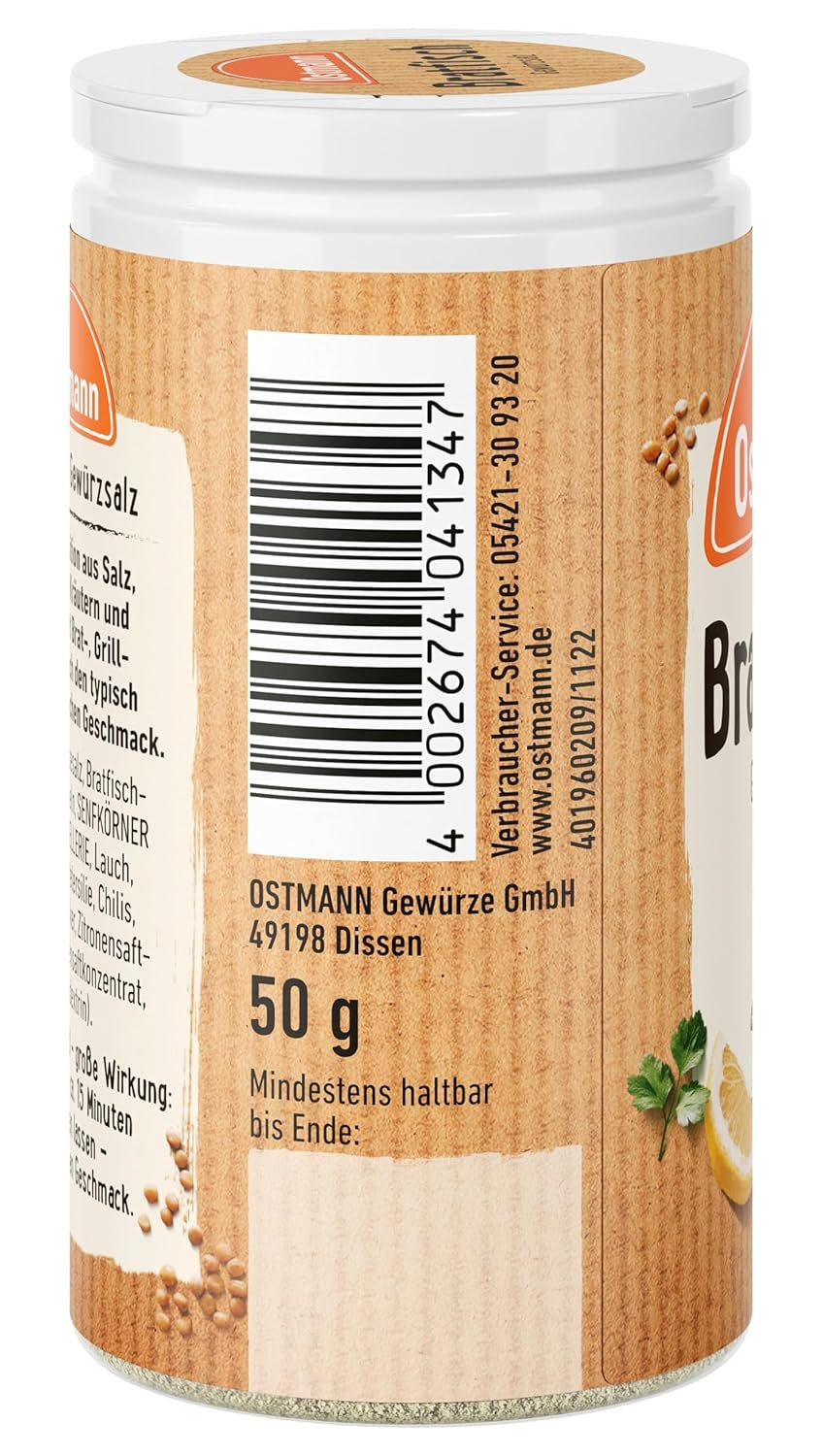 Ostmann Gewürze - Bratfisch Gewürzsalz | Nachfüllbare & recyclebare Verpackung | 50 g in der Streudose