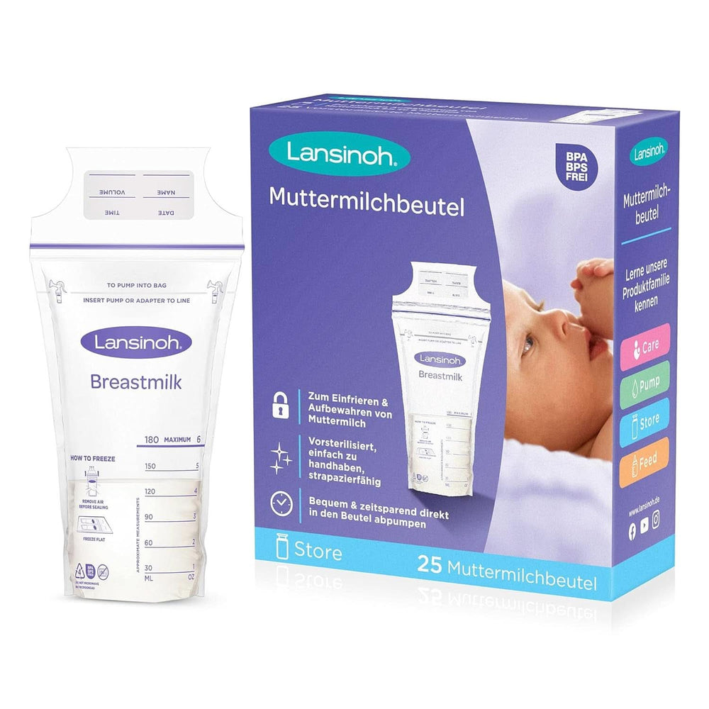 Lansinoh Muttermilchbeutel - 25 Stück - Zum Sicheren Aufbewahren Und Einfrieren Von Muttermilch - Hygienisch & Platzsparend Accesorios Alimentación y Lactancia Bebe Naty Shop