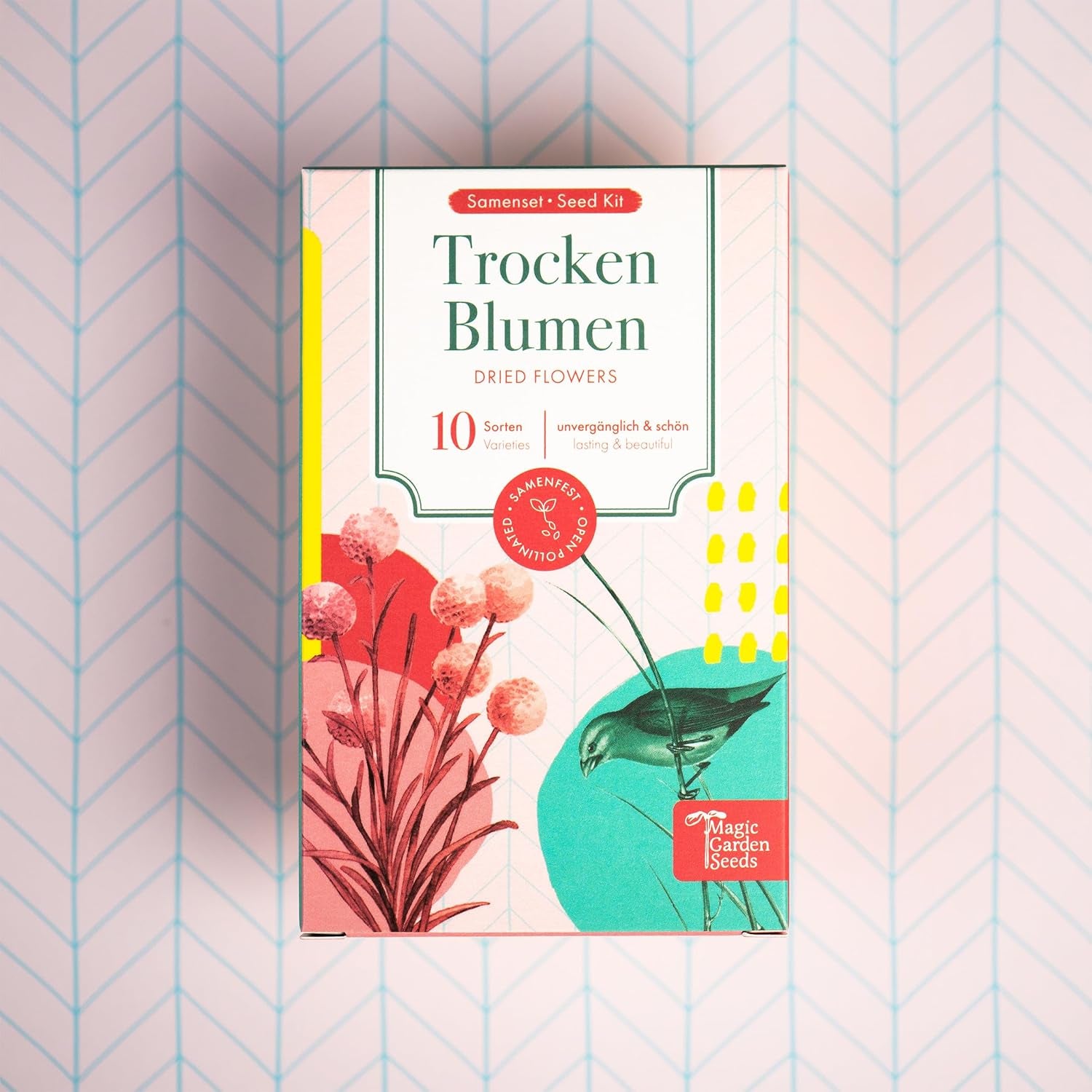 Flores Secas - 10 Variedades de Flores Polinizadas Libremente - Eternas y Hermosas - Juego de Semillas para Principiantes, como Pequeño Regalo o para Uso Personal