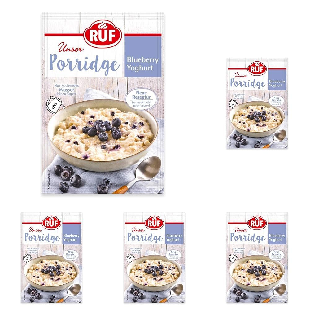 Avena instantánea RUF con fresas y vainilla, una comida de verano con avena lista en 3 minutos, 1 sobre x 65g