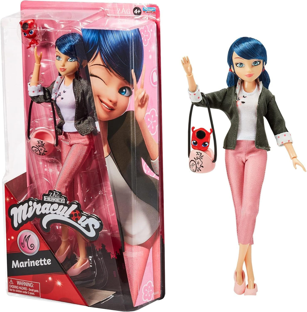 Bandai - milagrosa mariquita - muñeca marinette cambio de color sorpresa - muñeca milagrosa articulada, 26 cm + 3 sorpresas - patrón aleatorio - p50390 naty shop muñecas marinette