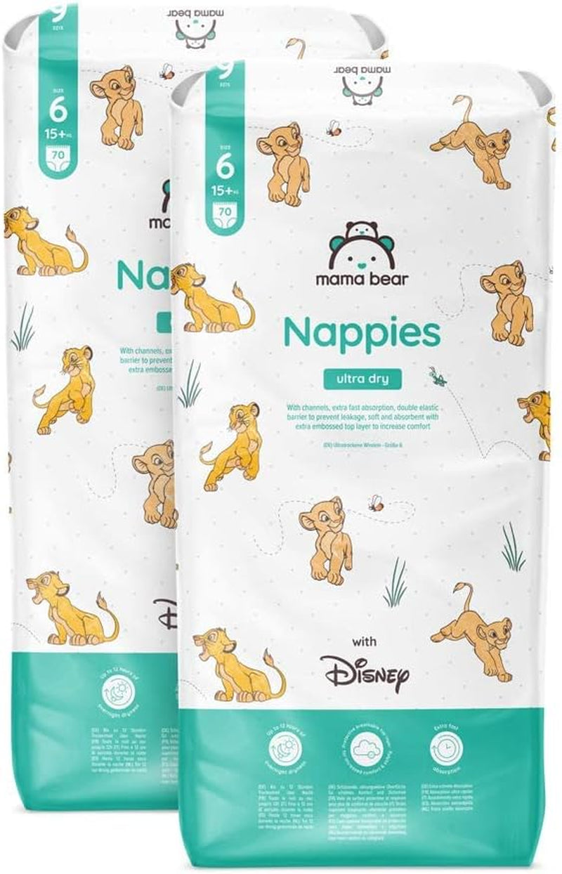 Marca Amazon: Mama Bear Disney Pañales ultra secos, tamaño 3 (4-9 kg) - Caja mensual, blanco, 172 unidades (2 paquetes de 86)