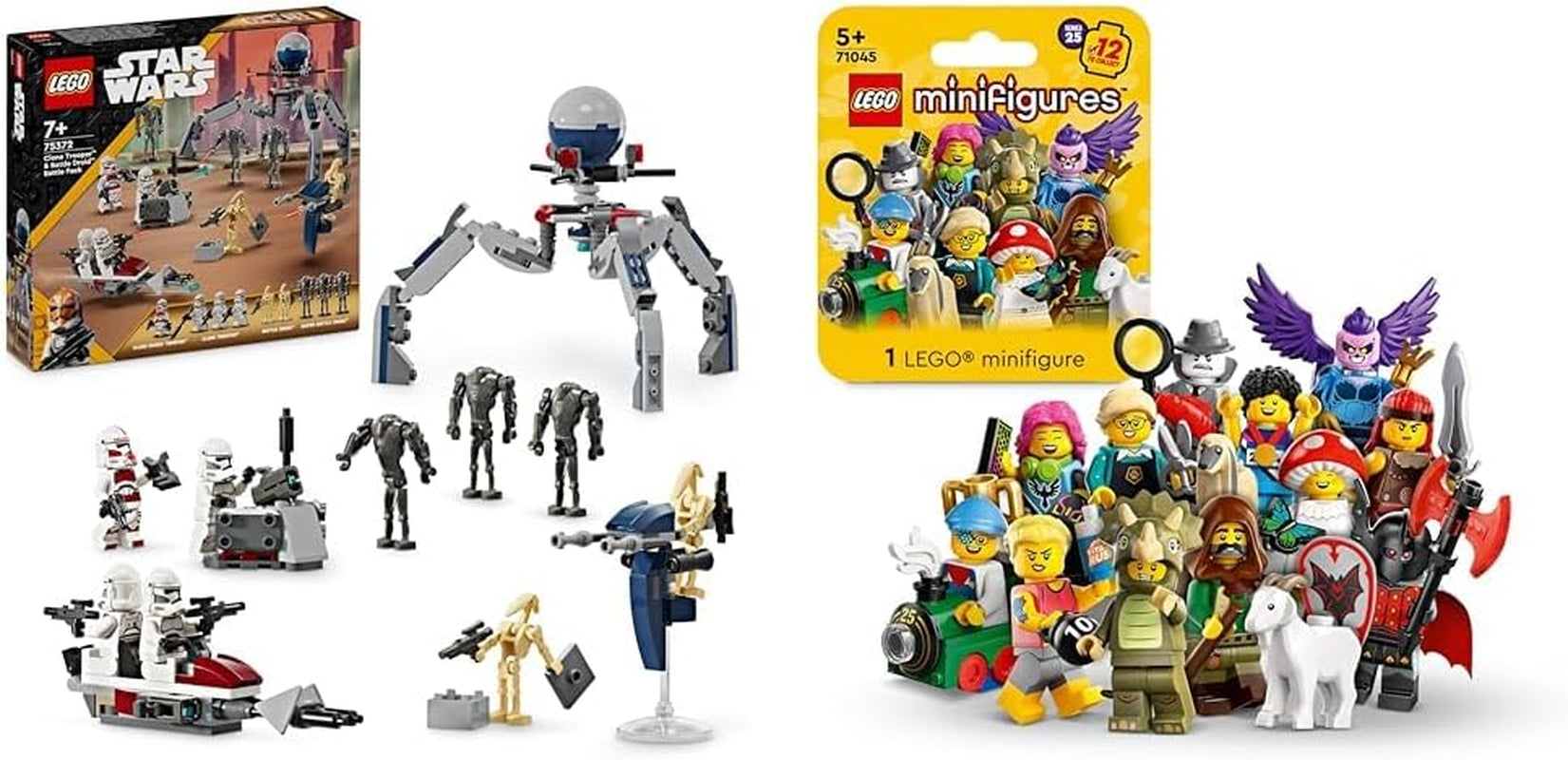 LEGO Star Wars 75372 Paquete de Batalla de Soldado Clon y Droide de Batalla, Incl. 4 minifiguras, 5 droides y moto deslizadora con tirador - Juguete de construcción para niños y niñas a partir de 7 años Juegos de construcción Besuche den LEGO-Store Battle pack + Minifigures Series 25