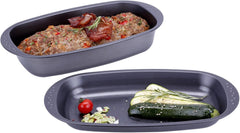 Chg 9942-04 bratenform mit deckel, antihaftbeschichte, antracita-metálico, 37 x 20 x 7 cm moldes y bandejas para hornear naty shop