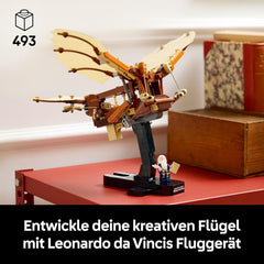 LEGO Icons Leonardo da Vincis Fluggerät mit schlagenden Flügeln - Minifigura y soporte incluidos - Bauset für Erwachsene - Deko-Set für Zuhause - Giftidee - 10363