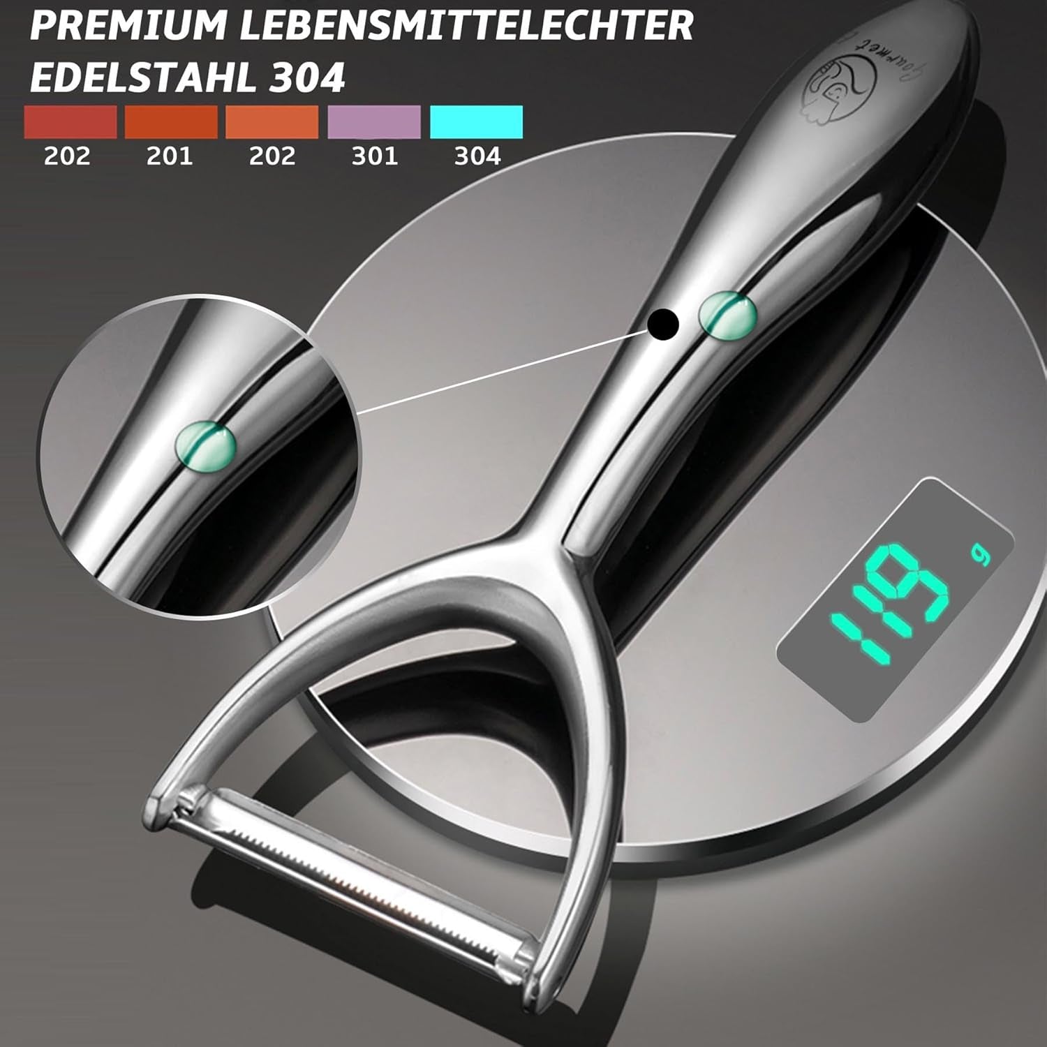 Pelador de Frutas y Verduras de Acero Inoxidable Premium Naty Shop Peeler