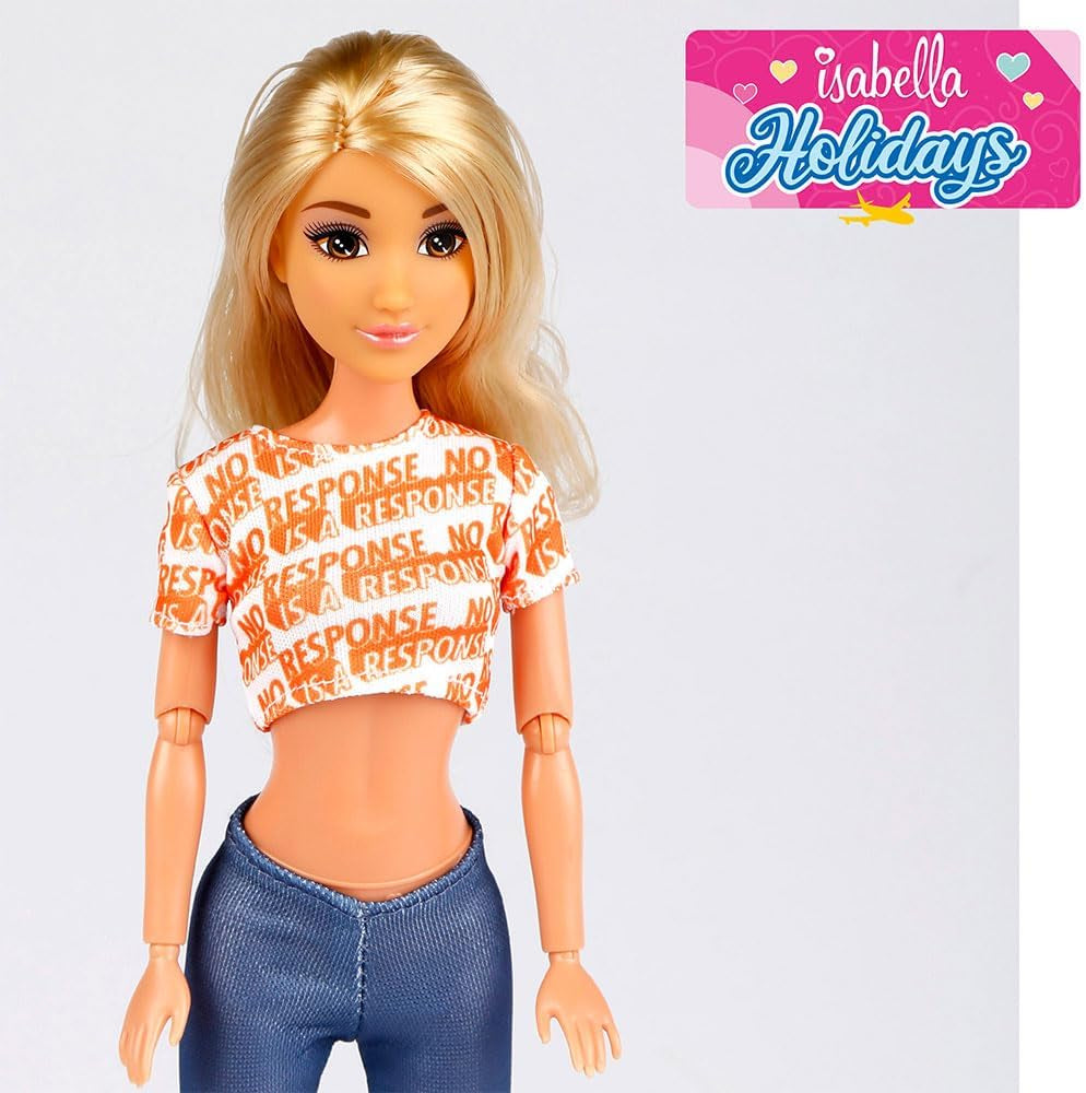 Isabella Gelenkpuppe mit Roller, 30 cm, Motorrad-Spielzeug, incluidos accesorios, Sonnenbrille, Handy, Selfie-Halterung, Helm, Refreshment, Puppen für Mädchen, Geschenke ab 3 Jahren (47812)