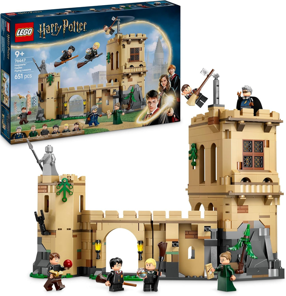 LEGO Harry Potter Schloss Hogwarts: Flugstunden, Abenteuer-Spielset mit 6 Minifiguren zum Sammeln, inkl. Draco Malfoy y la profesora McGonagall, Rollenspiel Set für Jungen und Mädchen ab 9 Jahren 76447
