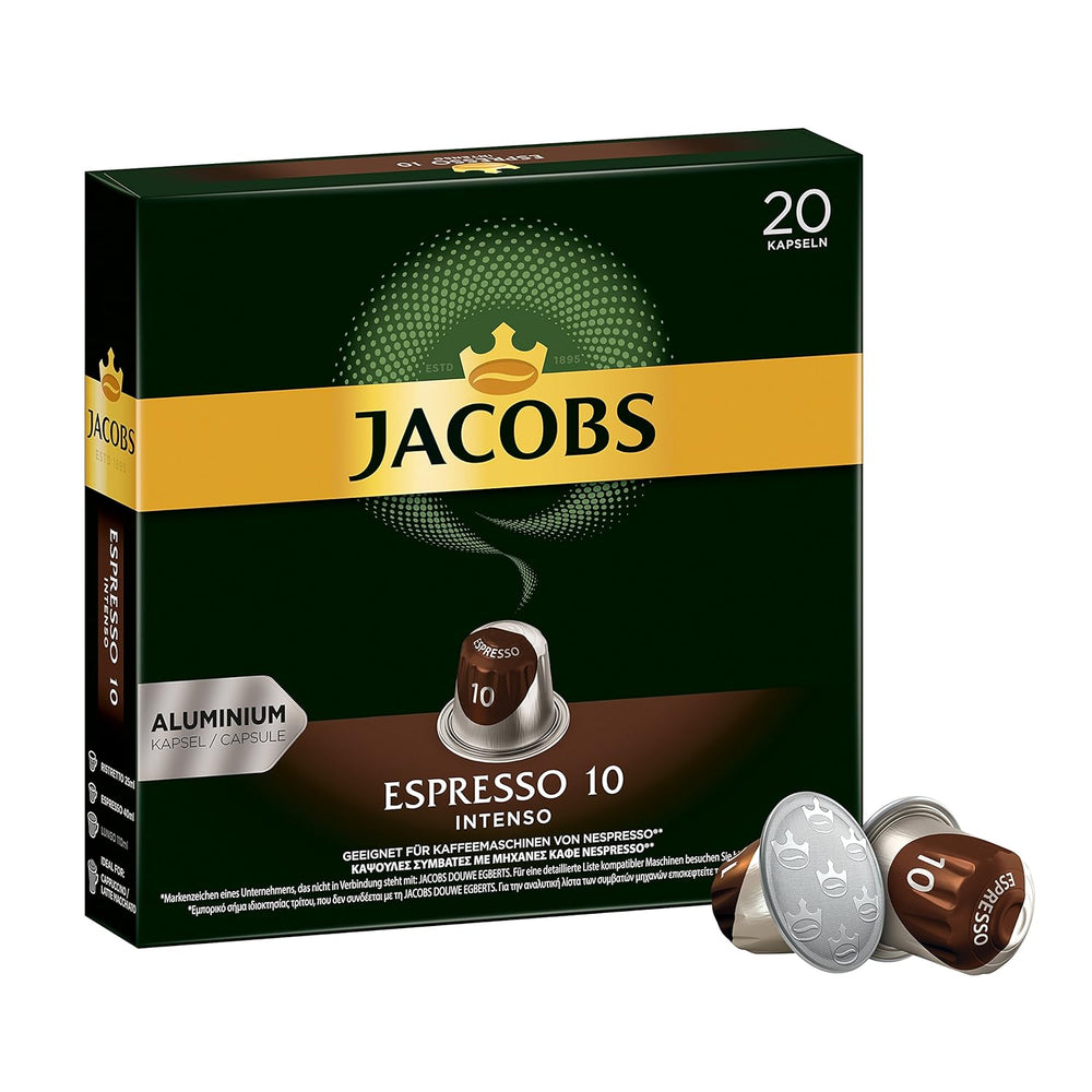 Kaffeekapseln Espresso Intenso, Intensität 10 von 12, 10 x 20 Getränke & Kaffeekapseln Lungo Decaffeinato- Intensität 6- 200 Nespresso kompatible Kapseln, 10er Pack, 10 x 20 Getränke