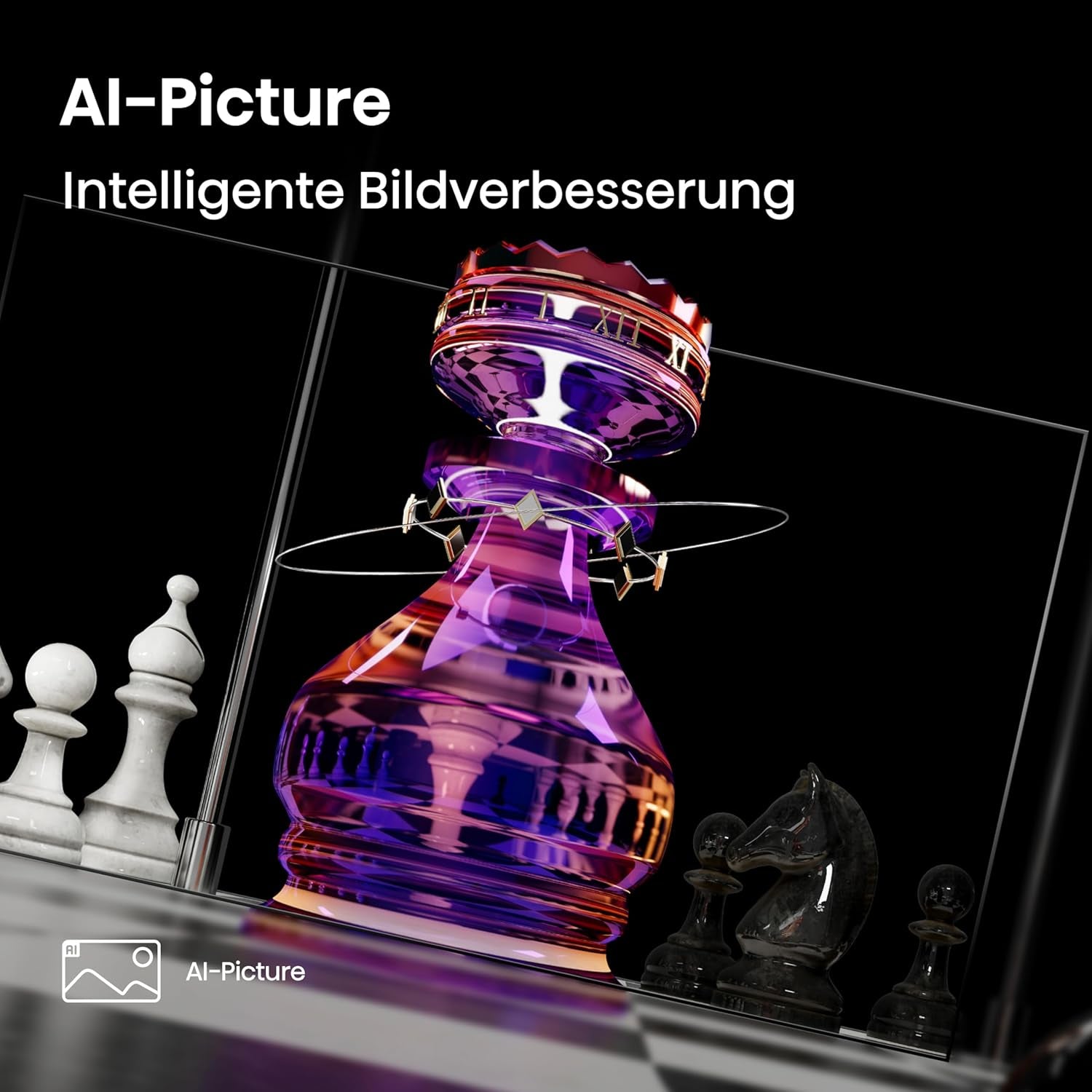 Televizor Hisense 55A85Q 139 cm (55 inch), Smart TV OLED 4K UHD, 120 Hz, HDMI 2.1, Mod Joc Pro, AMD FreeSync Premium, Dolby Vision IQ și Atmos, Bluetooth, Alexa încorporată, Negru, [2025]