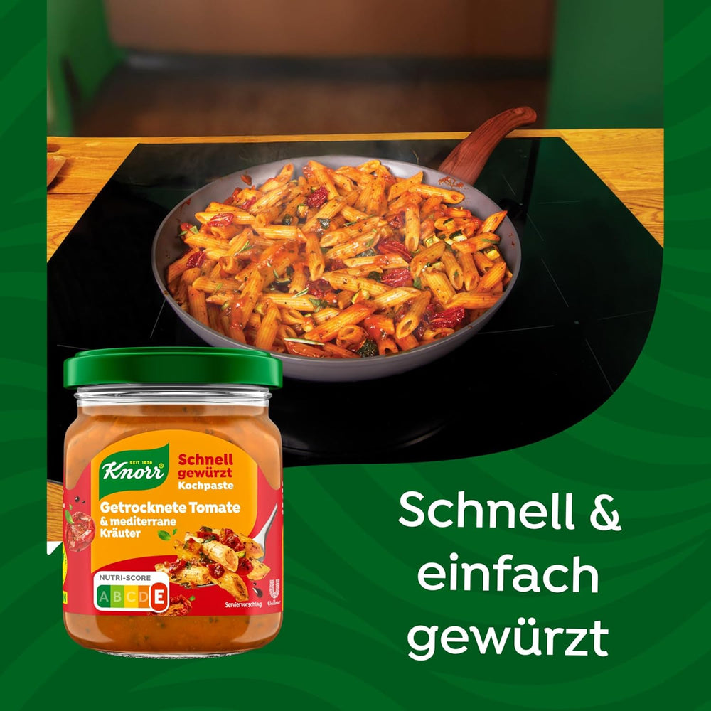 Knorr Schnell gewürzt Kochpaste Getrocknete Tomate & Mediterranean Kräuter einfach & schnell für einen besons intensivo, geballten Gesmack 165 g