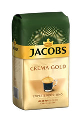 Boabe de cafea Jacobs Café Crema Gold 1kg – Corp plin, aromat, cu note fructate, boabe Arabica și Robusta, intensitate 5/10, ideal pentru Café Crema (pachet de 3)