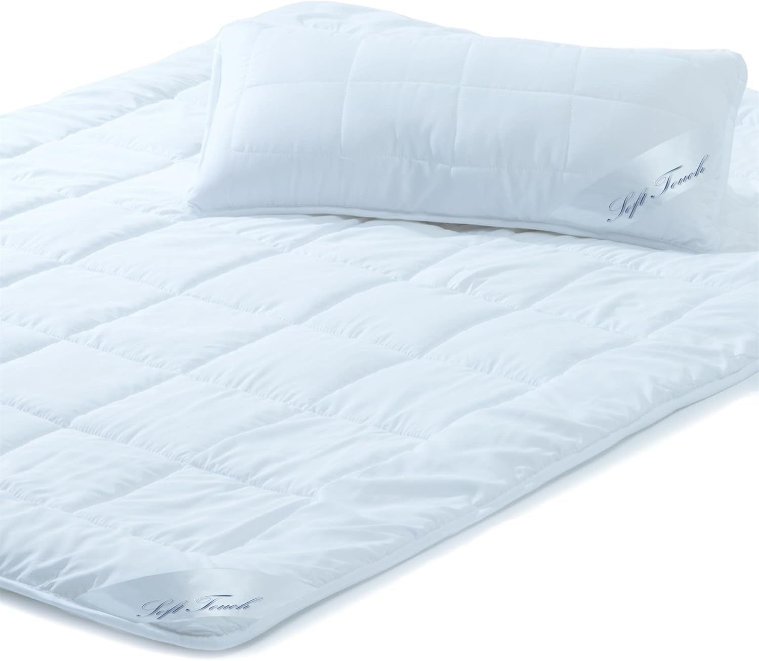 Aqua-Textil Juego Soft Touch Infantil Edredón 100 X 135 Cm 250G Y 350G con Almohada 40 X 60 Cm Edredón 150G 4 Estaciones Climatizador Oeko-Tex Edredones y Edredones Naty Shop 155X220 Cm + 1 Juego Todo El Año X 40X80 Cm