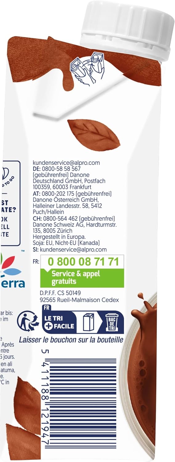 Bebida de soja con chocolate Alpro: vegana, sin lactosa y sin gluten