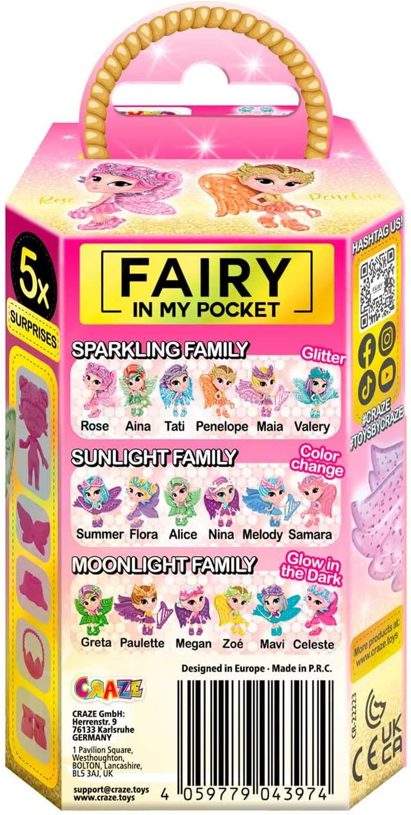 Zâna Nebuniei în Buzunarul Meu | Păpușă Zână cu Aripi, Jucărie Zână Colecționabilă cu Efecte Speciale precum Sclipici, Strălucire în Întuneric și Schimbare de Culoare