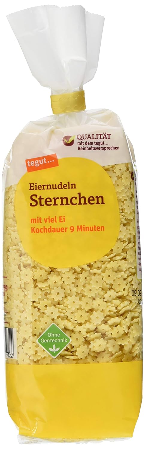 Tegut... Fideos Estrella al Huevo 250 g Pasta Estrella Sin Aditivos