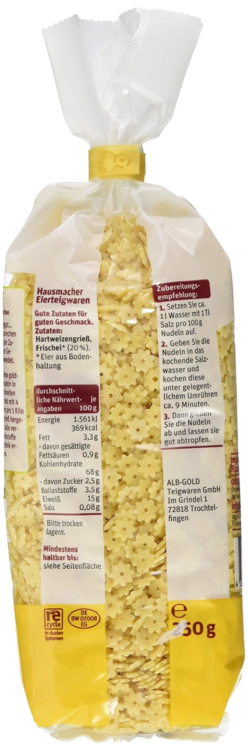Tegut... Fideos Estrella al Huevo 250 g Pasta Estrella Sin Aditivos