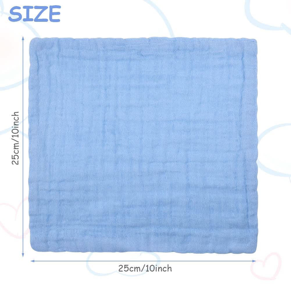 Toallas de muselina para bebé, pack de 8 toallas absorbentes de algodón orgánico, 25 x 25 cm Mother and Baby Naty Shop