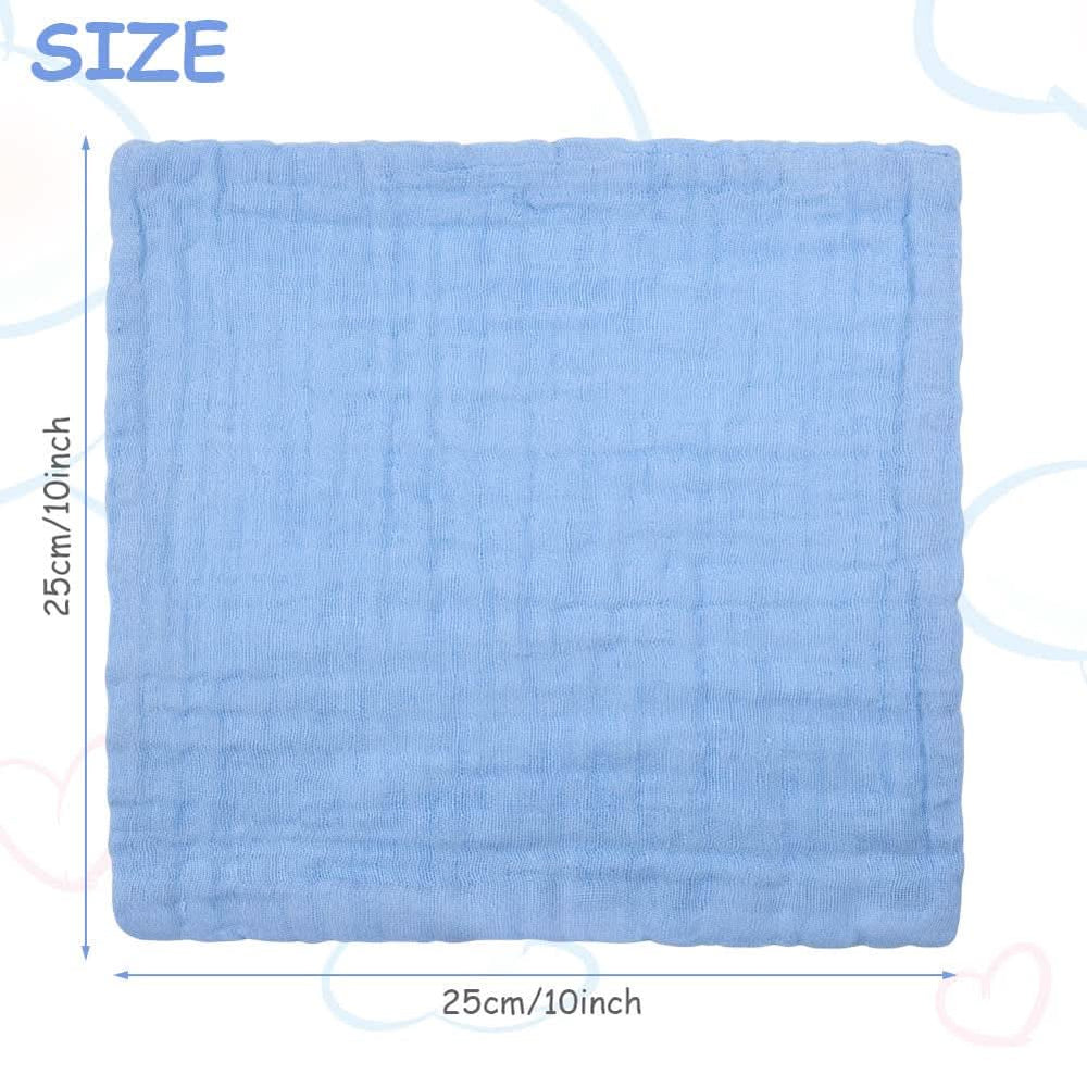 Toallas de muselina para bebé, pack de 8 toallas absorbentes de algodón orgánico, 25 x 25 cm Mother and Baby Naty Shop