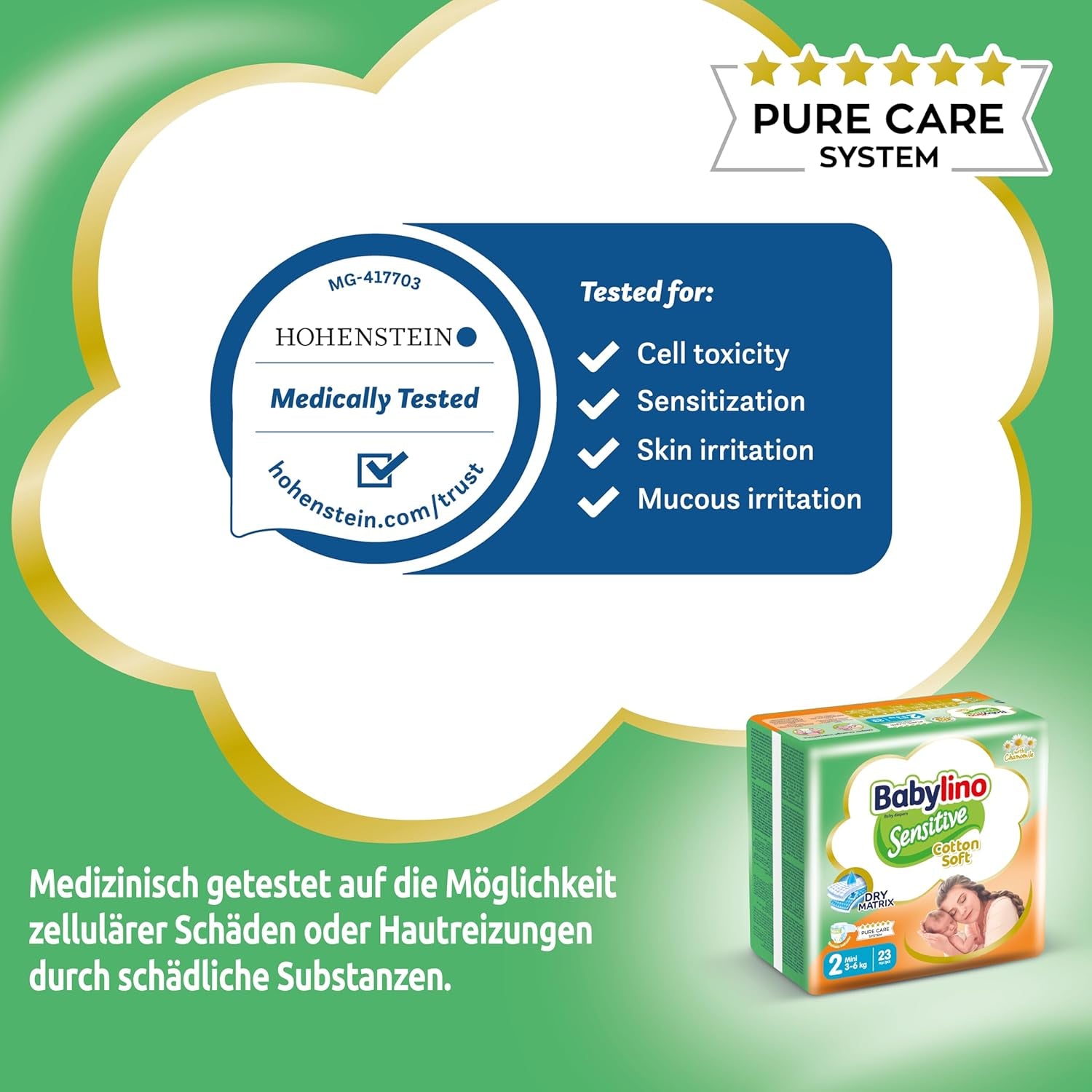 Pañales para bebés sensibles, talla 2, mini (3-6 kg), 192 pañales