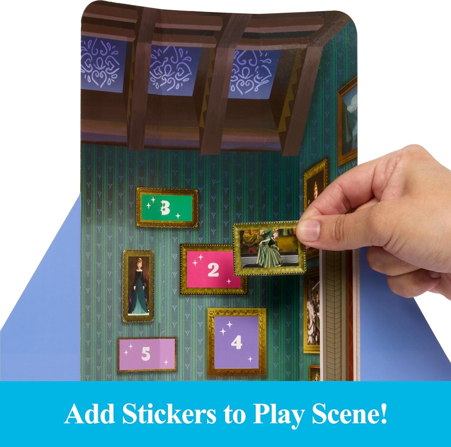 Mattel Disney The Ice Queen Anna Fashion Doll Set, Spin & Reveal con 11 sorpresas, incluyendo 5 accesorios, 5 pegatinas y una escena de juego, inspirada en la película de Disney, HXD27 Naty Shop Dolls