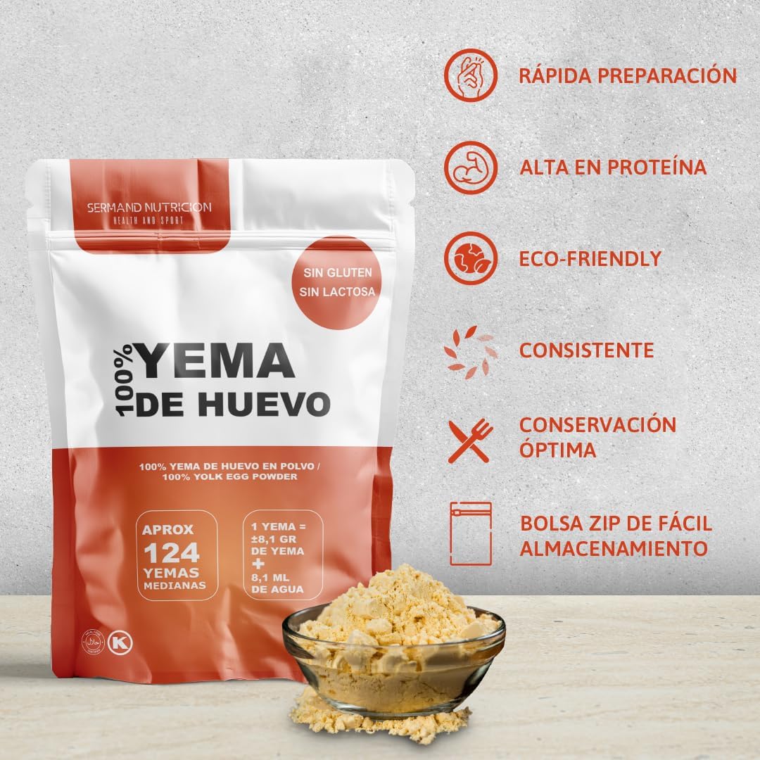 Serman Nutricion Yema de Huevo en Polvo Bio - Sin Gluten Sin Lactosa