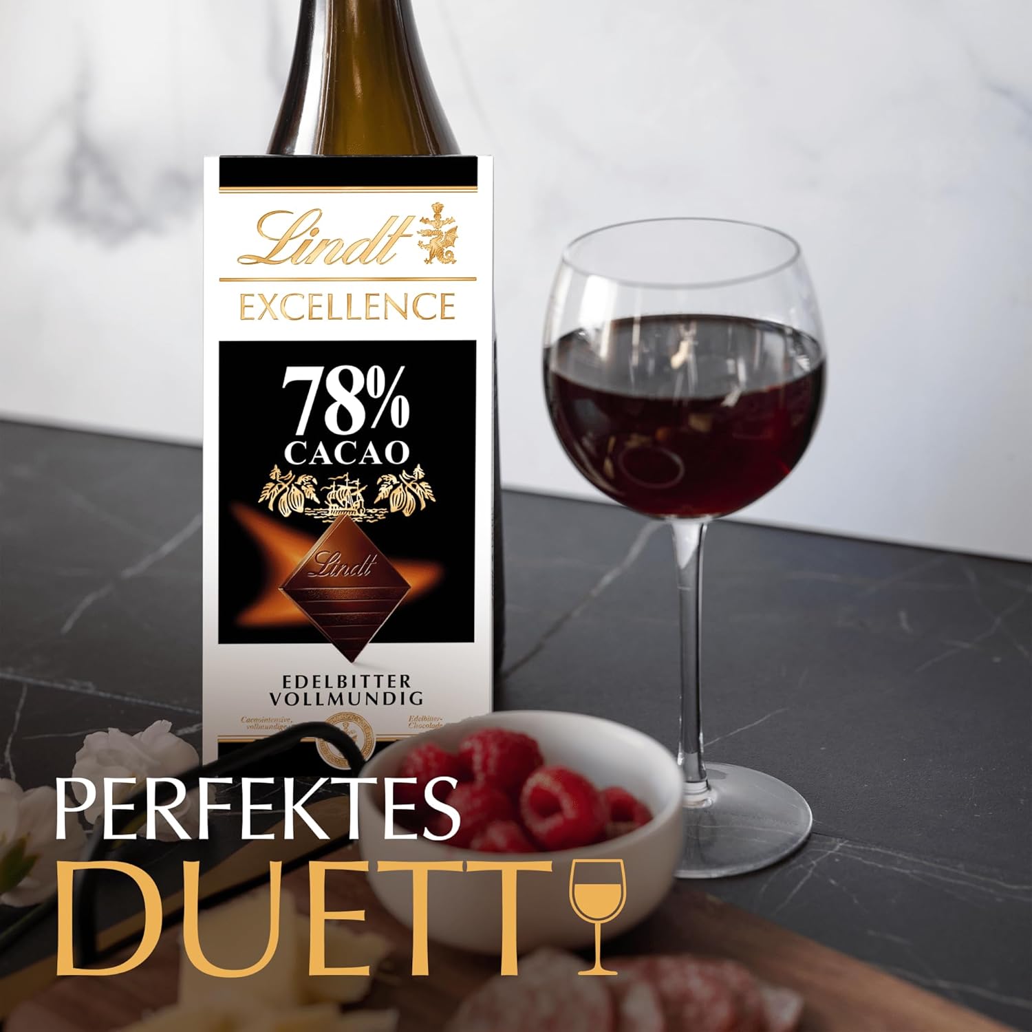 Lindt Excellence Barrita 78 Percent Cacao - Barrita Vegana Persistencia Intensidad Cacao 100g Ideal Regalo
