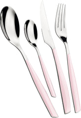 BUGATTI Glamour, Juego de Cubiertos para 6, 24 Piezas Acero Inoxidable 18/10 Naty Shop Rosa Loto