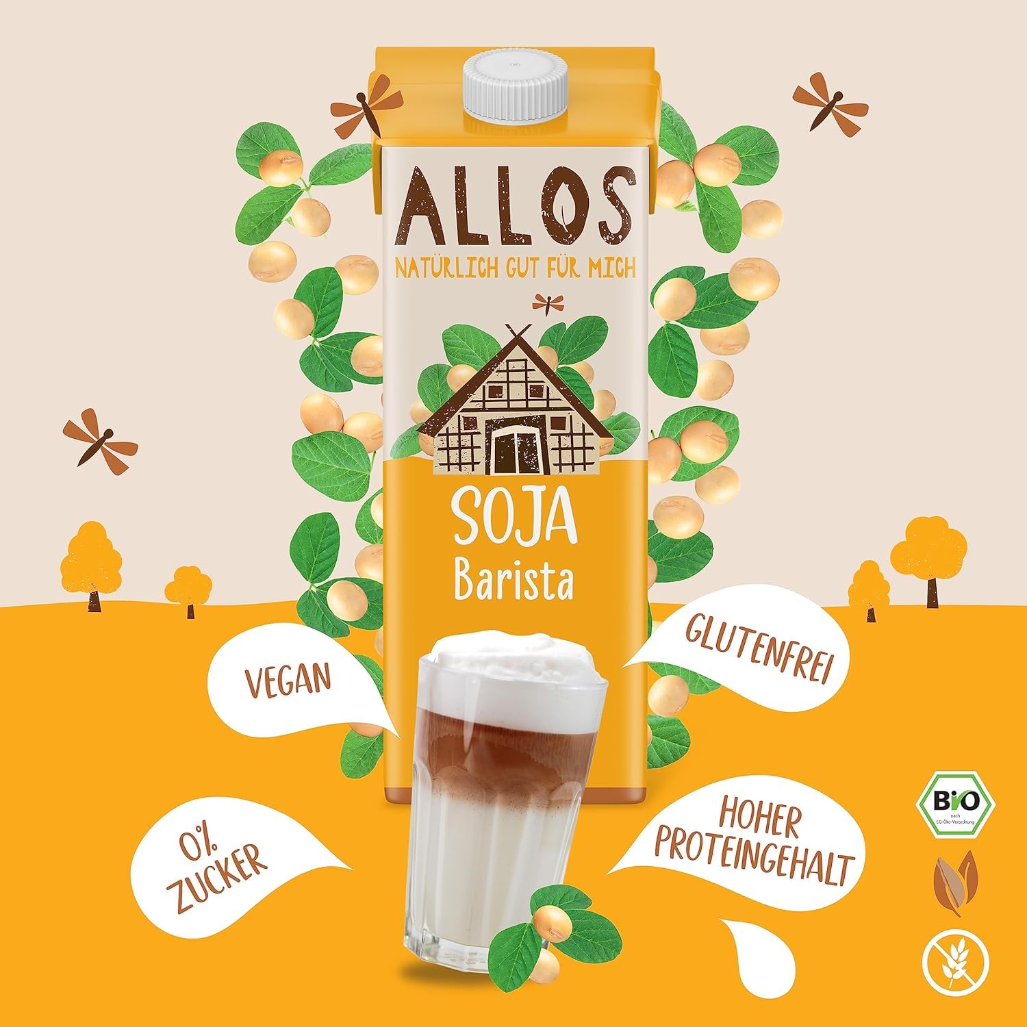 Allos Sojadrink Barista Espuma Para Café Vegano Sin Lactosa