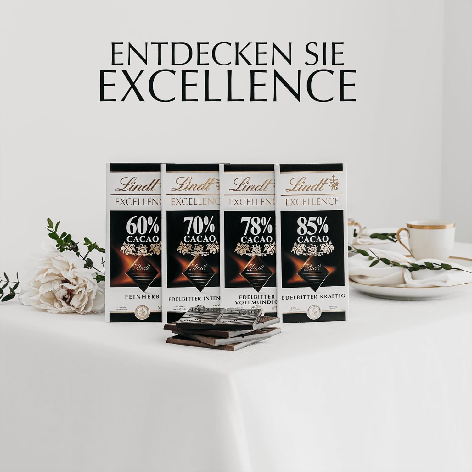 Lindt Excellence Barrita 78 Percent Cacao - Barrita Vegana Persistencia Intensidad Cacao 100g Ideal Regalo