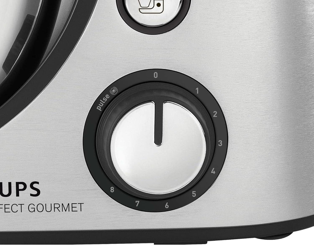 Robot de bucătărie Krups KA631D Master Perfect Gourmet | 1100 wați | 8 viteze | Bol din oțel inoxidabil de 4,6 litri | 5 accesorii: set de coacere, bol flexibil, unitate de mărunțire | oțel inoxidabil periat Mama si Copilul Naty Shop