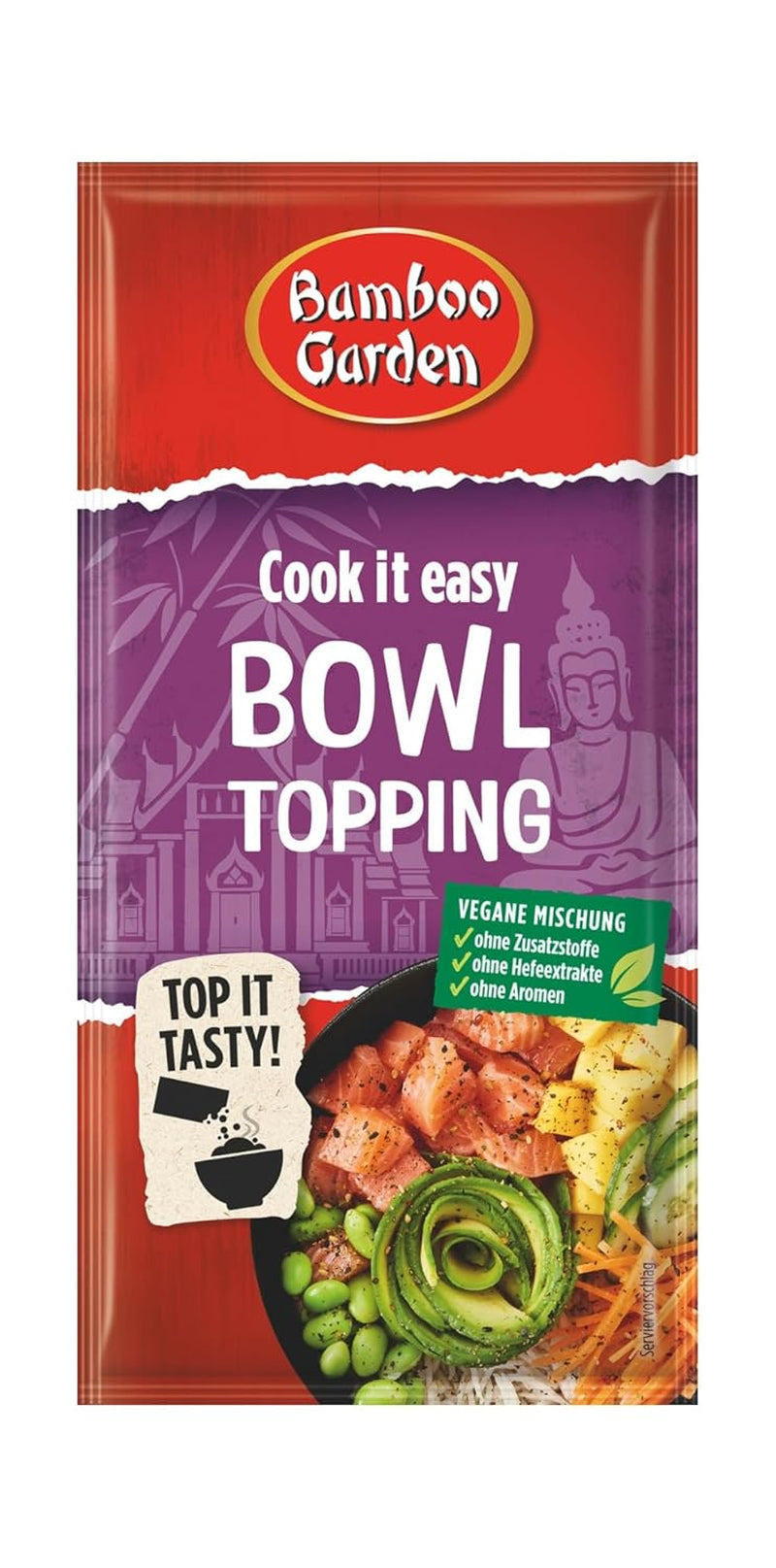Jardín de bambú - Cobertura para cuencos | Gewürztopping zum Verfeinern von Asia Bowls | Ingredientes veganos y naturales | 15 gramos en bolsa