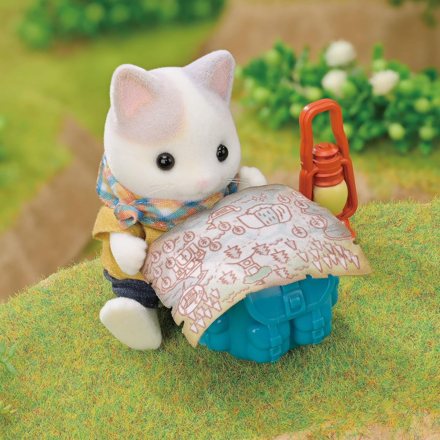 Sylvanian Families - 5763 Set Explorator Aventură cu Două Figurine, Tată și Pui de Pisică de Lăpte, Figurină Animal, Jucărie Detaliată pentru Copii cu Vârsta de 3 Ani și Peste