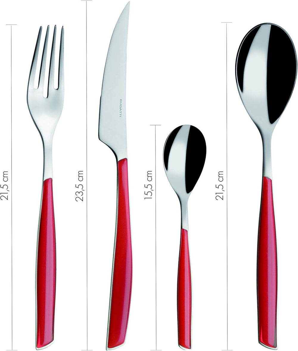 BUGATTI, Glamour, Juego de Cubiertos para 6, 24 Piezas Acero Inoxidable 18/10 Naty Shop